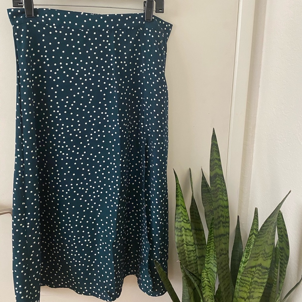 Green Polka Dot Midi Skirt